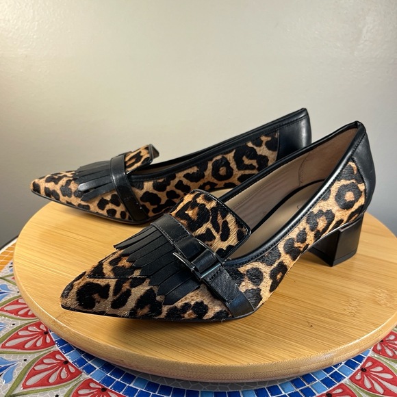 Franco Sarto Shoes - Franco Sarto Leopard Print Calf Hair Loafers 7.5M Women’s Leather Shoes RARE